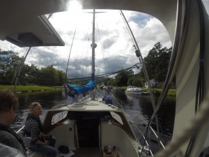 Heading to the next lock on the canal.