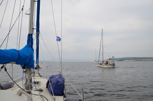 Our Scottish flag as we approach Clachnaharry lock.