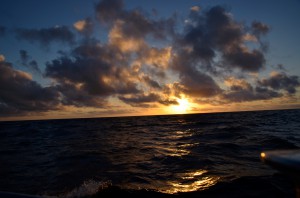 First sunset, Celtic Sea.